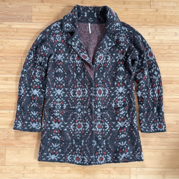 Free People Aztec Alpaca Wool Sweater Coat - Picture 3 of 12